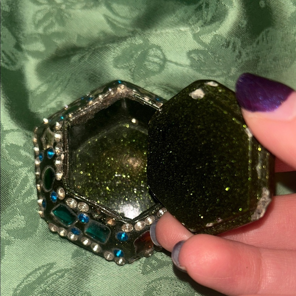 Colorful mini Jewelry vintage Trinket Box holder whimsigoth - Picture 5 of 8
